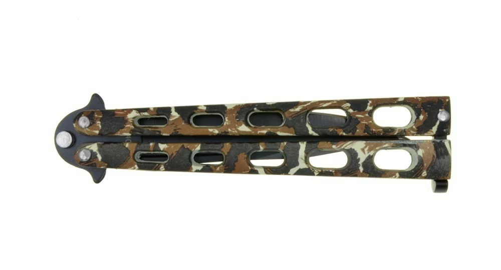 Couteau Papillon Camouflé Acier 6 Couteau Papillon Camouflé Acier – Image 4