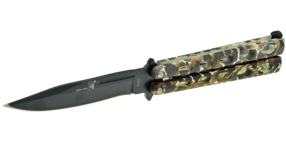 Couteau Papillon Camouflé Acier 8 Couteau Papillon Camouflé Acier – Image 6