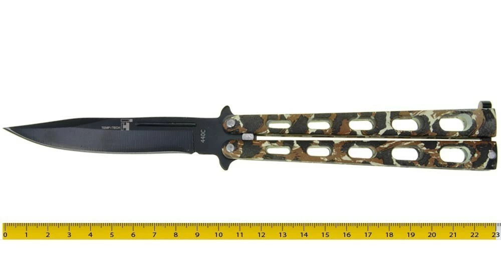 Couteau Papillon Camouflé Acier 9 Couteau Papillon Camouflé Acier – Image 7