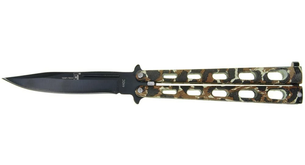 Couteau Papillon Camouflé Acier 3 Couteau Papillon Camouflé Acier